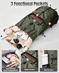 25L Waterproof Hiking Backpack with Chest Strap for Men Women, Lightweight Breathable Padded Travel Hiking Daypack