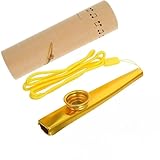 Metal Kazoo Musical Instrument Flute Style Kazoo with Replaceable Membrane Compact Portable Design for Practice Travel Home Studio Easy Play Wind Instrument