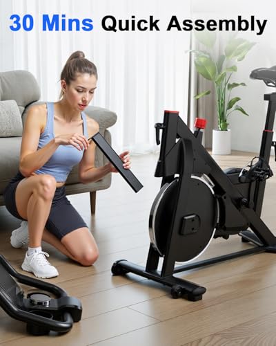 Image of Superun Exercise Bike, Stationary Bikes for Home Gym with 32-Level Magnetic Resistance, 300LBS Capacity Indoor Cycling Bike with Comfortable Seat, LED Display