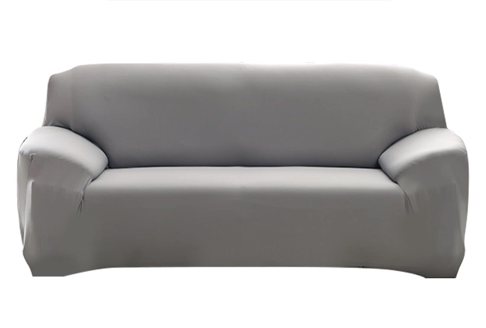 Housse de canapé extensible 1 place avec 2 taies de coussin motif moderne