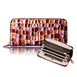 [VOICE] Align アライン イタリア Life社製 牛革 le murrine レディース 長財布 週刊文春 掲載商品 上品で 使いやすい 縦型 カードケース プレゼント ギフト 箱入り (Pink)