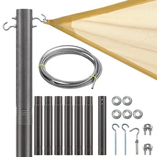 Shade Sail Pole 8.7FT Sun Shade Post Heavy Duty Sun Shade Pole for Grass 2.5 Diameter Metal Sail Shade Pole Kit for Outdoor Canopy Pool Patio