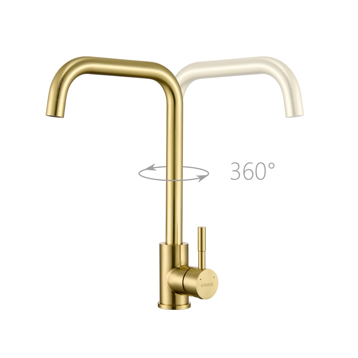 Robinet Cuisine Kmeino Nickel Brossé - Haute Arche 3 Fonctions Avec Douchette - Évier Camping-car, Buanderie