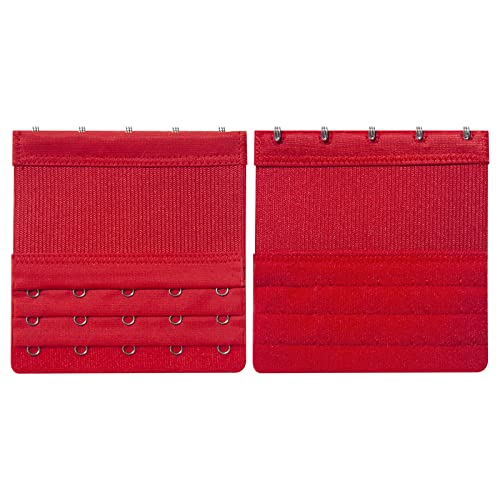 Motyawn Womens Bra Extender Bra Band Breathing Room 5Pcs-Pack Multi-Size (5 Color, 5 Hook 3/4" Spacing) #TOP4
