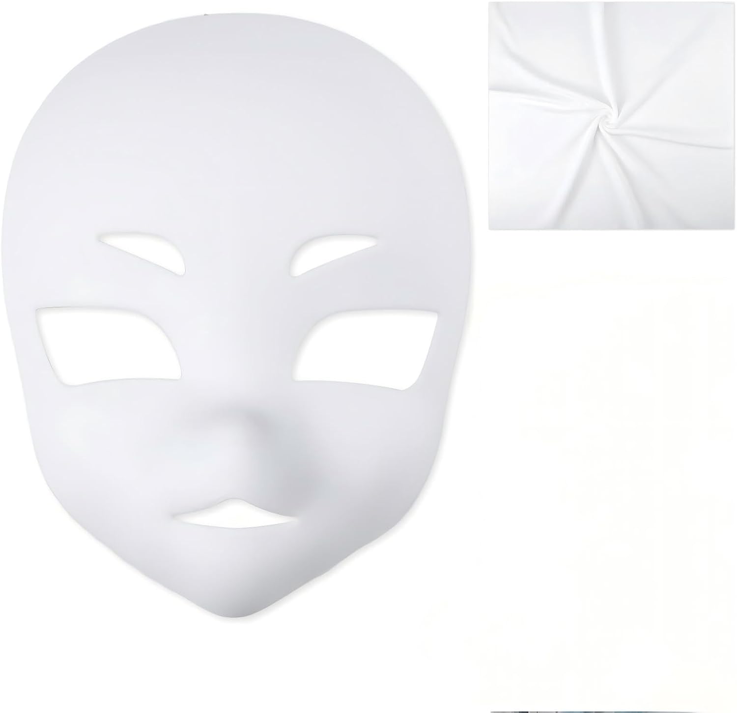 Animal Head Base 3D Printed Mask Cat Cut Mask for Costume Roleplay PP White Masks Masquerade Cosplay Props Includes Felt Velvet Soft Fabric
