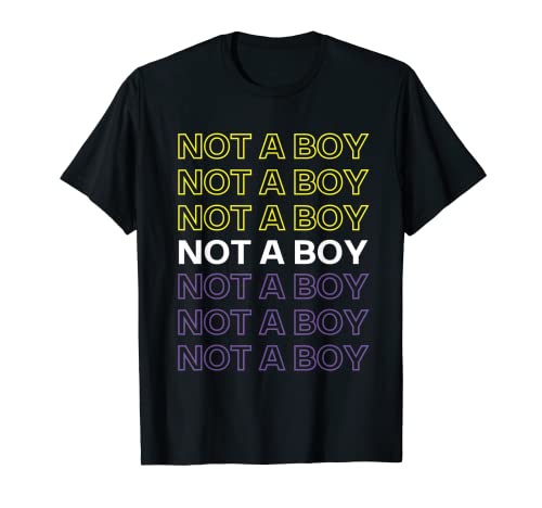 Not A Boy | Bandera del orgullo no binario para Enby Camiseta