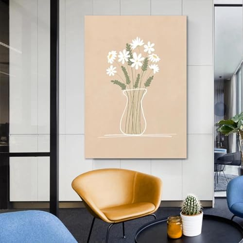 Impression sur toile vintage marguerite pour sublimer la décoration murale de votre salon moderne