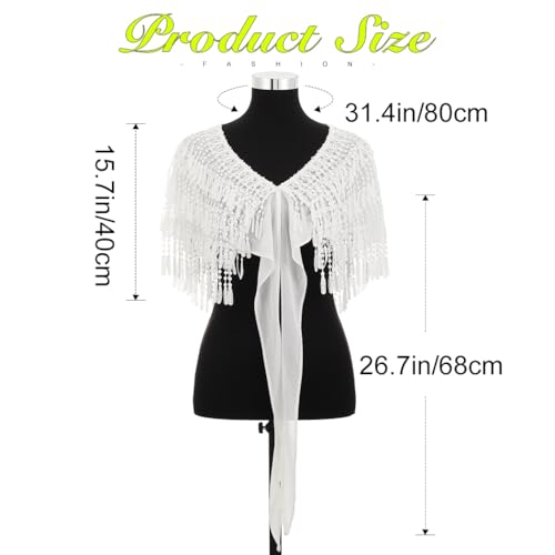 JONKY Women Shawl Wraps Wedding Capelet Bridal Chiffon Cape for Bride3