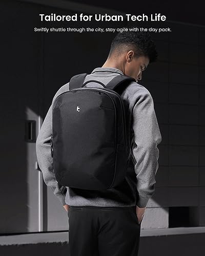 tomtoc Laptop Backpack Minimalist Daypack, UrbanEX-T65, A City Pack for Daily Commute Work, Water-resistant, Cordura Ballistic Nylon, 20L Fits 15.6-inch Notebook, Black2