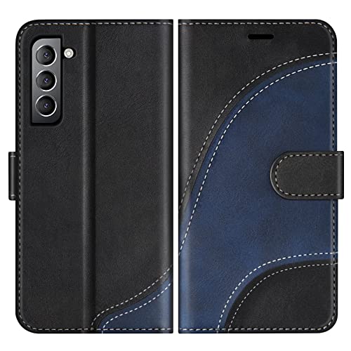 BoxTii Cover per Galaxy S22, Custodia in PU Pelle Portafoglio per Samsung Galaxy S22, Magnetica Cover a Libro con Slot per Schede, Nero