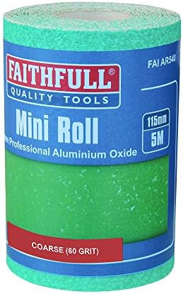 Faithfull FAIAR560G 5M Coarse (60 Grit) Sandpaper Roll Green (Pro) 115mm x 5M