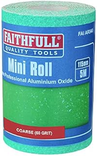 Faithfull FAIAR560G 5M Coarse (60 Grit) Sandpaper Roll Green (Pro) 115mm x 5M