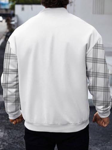Image of Noble Monk Men Cotton Blend Checkered Full Sleeves Mock Collar Regular Fit Casual Jacket | Casual Winter Jackets | Jackets for Winter Wear