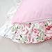 FADFAY Pink Rose Floral Print Cotton Decorative Pillowcase Floral Print Pattern Pillow Covers (Twin/Full/Queen, Stitching Pink)