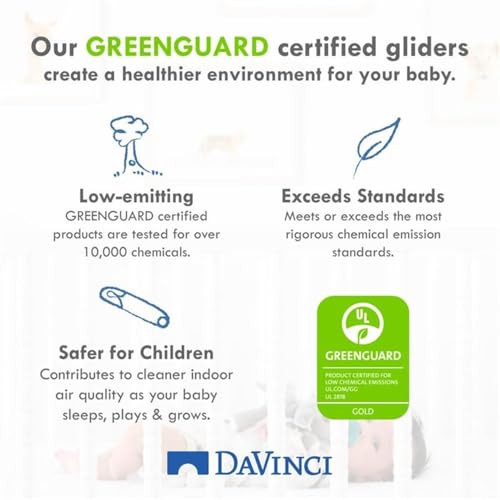 Davinci Piper 360° Swivel Rocker Recliner Chair - Glider Rocking Chair for Nursery and Living Room- GREENGUARD Gold, FSC & Certi-PUR US Certified - Ultra Comfy Glider Recliner Nursery Chair - Cream by DaVinci - Image 6