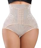 YERKOAD Tummy Control Panties for Women Shapewear Butt Lifter Short High Waist Trainer Corset Slimming Body Shaper Underwear (Medium,Beige)