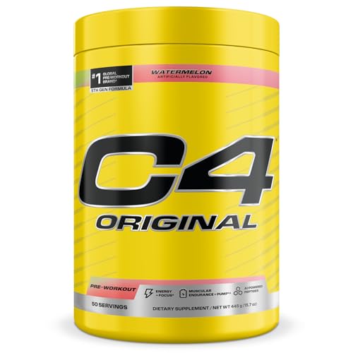 Image of C4 Original Pre Workout - Pre-Workout for Endurance, Focus & Performance with 200mg Caffeine, Beta-Alanine, Creatine Nitrate, L-Arginine & PeptiPump - Sugar Free, 50 Servings, Watermelon
