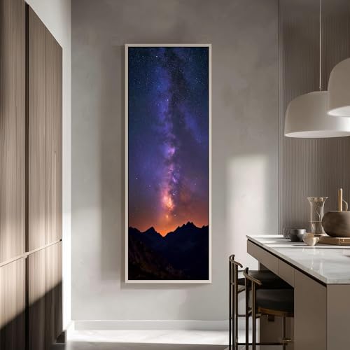 Voie lactée tableau vertical grand format 50x150cm pour salon