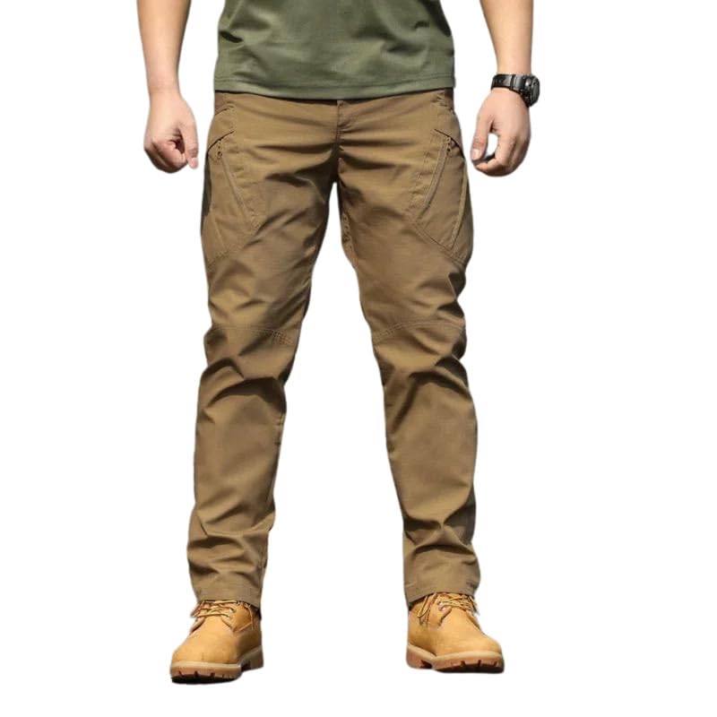 Men's Tactical Assault Pants – Lightweight Military Combat Cargo Trousers for Outdoor & Urban Adventures Brown-image-9