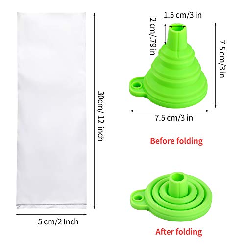 240 Pieces Ice Lolly Bags Disposable Ice Pop Mold Bags Plastic Ice Candy Bags With Silicone Funnel For Making Ice Pop Yogurt Candy Freeze Pops (2 X 12 Inch) #TOP6