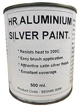 Fascinating Finishes Ltd 1 x 500ml Silver Aluminium Heat Resistant Paint High Temperature 200C