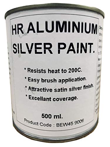 Fascinating Finishes Ltd 1 x 500ml Silver Aluminium Heat Resistant Paint High Temperature 200C
