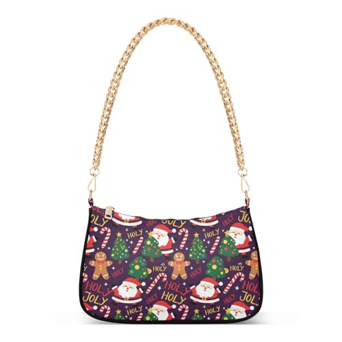 Sac à bandoulière femme tendance motif sapin de Noël violet rouge vert