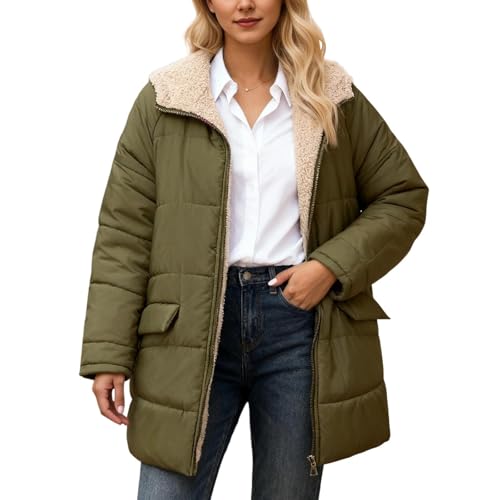 Manteau réversible à capuche et fermeture éclair pour femme