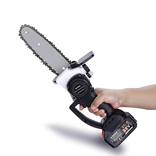 BOORIC 8 Inch Battery Cordless Chainsaw Brushless One-Hand Power Chain Saw Battery and Charger (8 inch)