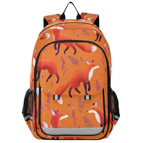 Sac à dos ordinateur portable enfants avec motif renard orange amusant