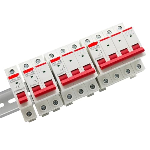 Interrupteur principal rail DIN 4P couper courant triphasé en sécurité - 6