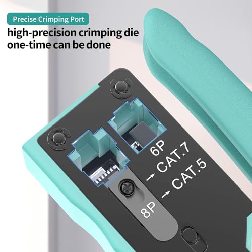 Image of XIKKART Tool Kit | Cat7 Crimping Tool | Passthrough RJ45, With Ethernet Network lan Cable Wire Stripper And Cutter Tool for Compatible with Connectors Cat5 Cat5e Cat6 Cat6A Cat7 and RJ11 RJ45 STP /UTP