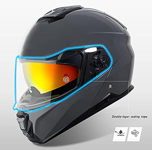 Casque de moto flip Bluetooth avec double visière de protection