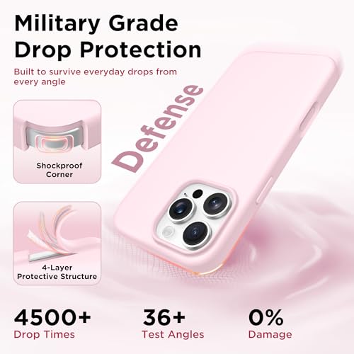 Image of GolbinBox Magnetic for iPhone 16 Pro Max Case, Silicone Cover, Chalk Pink