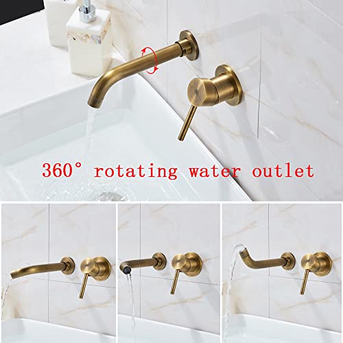 Grifo lavabo pared QYYZTQY giratorio monomando antiguo 7
