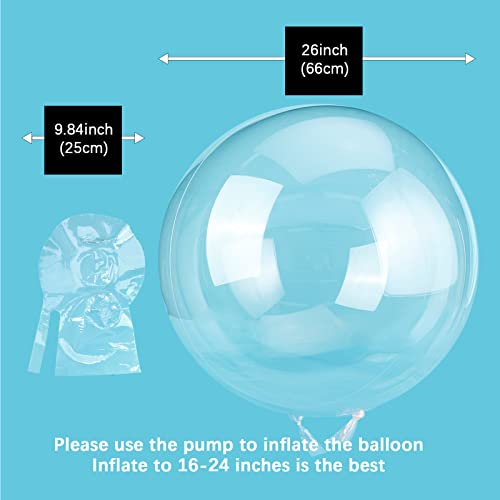 Ayfjovs Large Clear Balloons For Stuffing, 12Pcs 26 Inch Fillable Big Bubble Balloons, Pre-Stretched Transparent Bobo Balloons For Easter Decoration Baby Shower Wedding Birthday Party Decor #TOP2