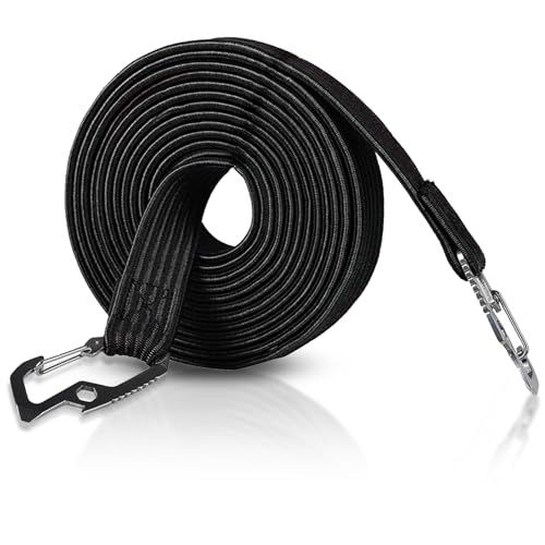 Extra long bungee cords with hooks,Bungee cords with hooks,Highly Stretchy Clips Bike Motorbike Luggage Cord Rope,Great for Hand Carts, Cargo, Camping (2 Meter Black)