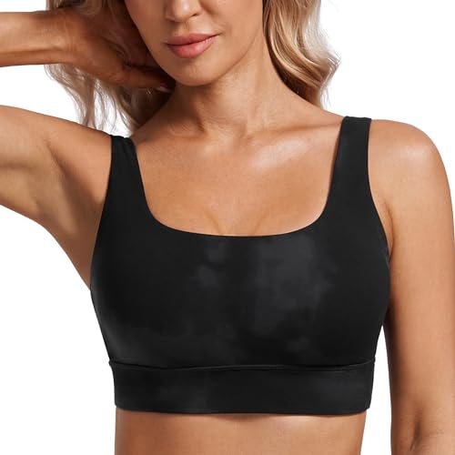 Image of CRZ YOGA Butterluxe U Back Sports Bras | Light Support, Removable Pads, Yoga, Extremely Soft, Longline, Scoop Neck, Wide Straps, for Women