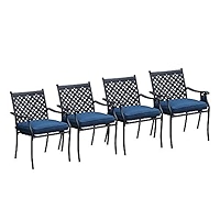 Set pranzo tavolo 70x120 cm e 4 sedie con braccioli in acciaio nero - Faber