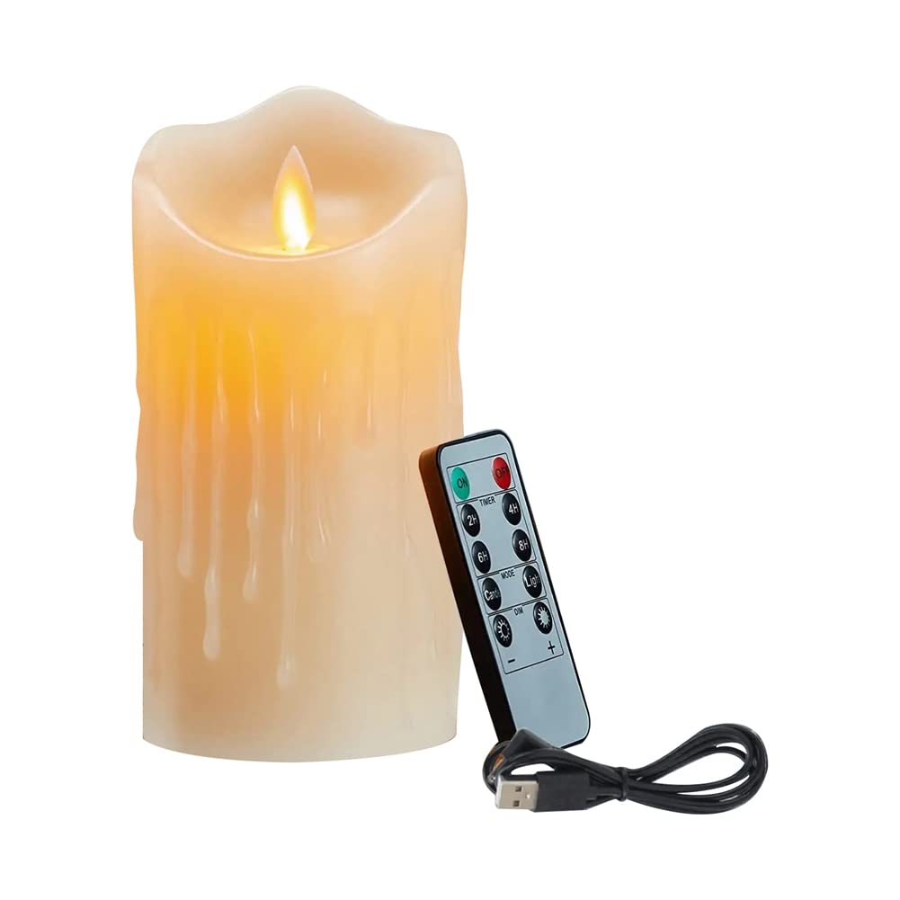 Jojomino LED Candles, Flickering Flameless Candles,Rechargeable Candle, Real Wax Candles with Remote Control,10cm