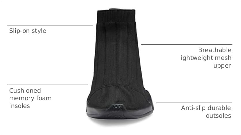 Image of Casbeam Men's Running Knit Comfortable Lightweight Breathable Casual Sports Shoes Fashion Sneakers Slip-On Walking Shoes