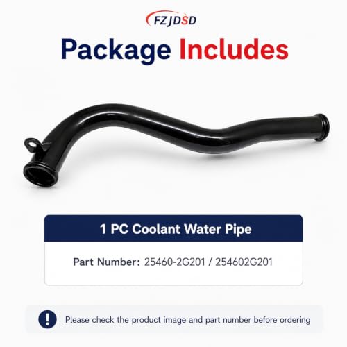 Image of FZJDSD 1PC Water Inlet Pipe and O-Rings 254602G201 Compatible with Hyundai Santa Fe Sonata Tucson 2010-2021 Compatible with Kia Forter Optima Sorento Fit for Sportage 2010-2021 2.0L 2.4L #25460-2G201