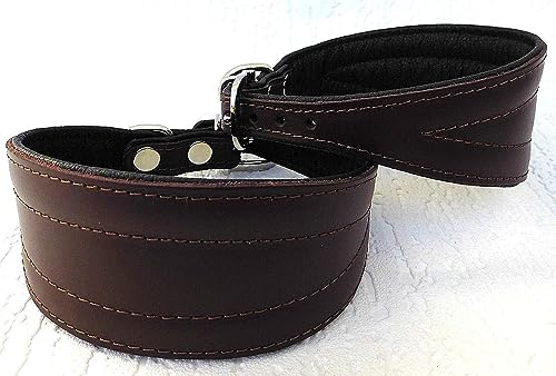 Greyhound Podenco Windhund - Halsband, Halsumfang 33-38 cm Leder °BRAUN°