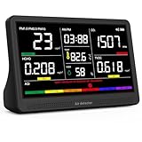 16 in 1 Air Quality Monitor Indoor 7' Display 9 AQI+7 AQI Alerts, CO2 Monitor Air Quality Tester for CO2, TVOC, PM2.5 PM1.0 PM10, HCHO Temperature Humidity AQI & Time Air Quality Meter for Home