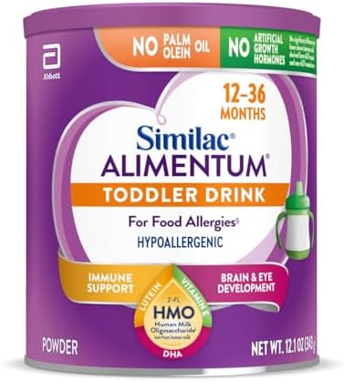 Similac Alimentum Toddler Drink With 2'-FL HMO, Hypoallergenic, for Food Allergies, Suitable for Lactose Sensitivity, Ages 12-36 months, 12.1-oz Can