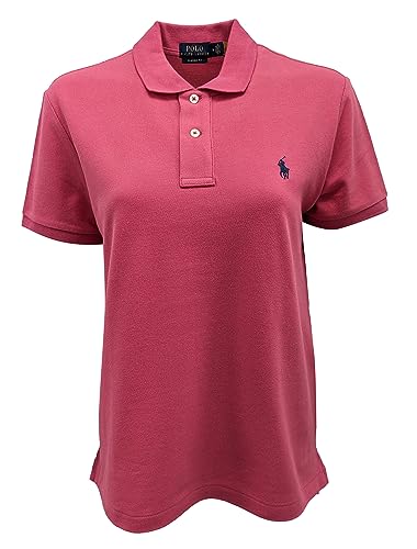 Image of POLO RALPH LAUREN Women's Classic Fit Mesh Polo Shirt (Small, Dark Pink)