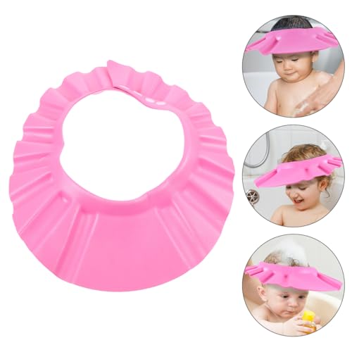 Image of Eva Waterproof Baby Kids Shower Bathing Shampoo Hat Ultra-Light Shower Visor for Kids Adjustable Bath Visor for Babies Pink Toddler Waterproof Hat for Hair Washing