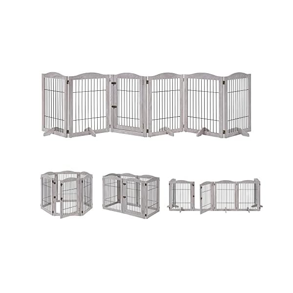 unipaws 6 Panels Extra Wide Freestanding Walk Through Dog Gate with 4 Support Feet, Pet Playpen, Foldable Stairs Barrier Pet Exercise Pen for Dogs Cats,Indoor Use Only unipaws 6 Panels Extra Wide Freestanding Walk Through Dog Gate with 4 Support Feet, Pet Playpen, Foldable Stairs Barrier Pet Exercise Pen for Dogs Cats,Indoor Use Only