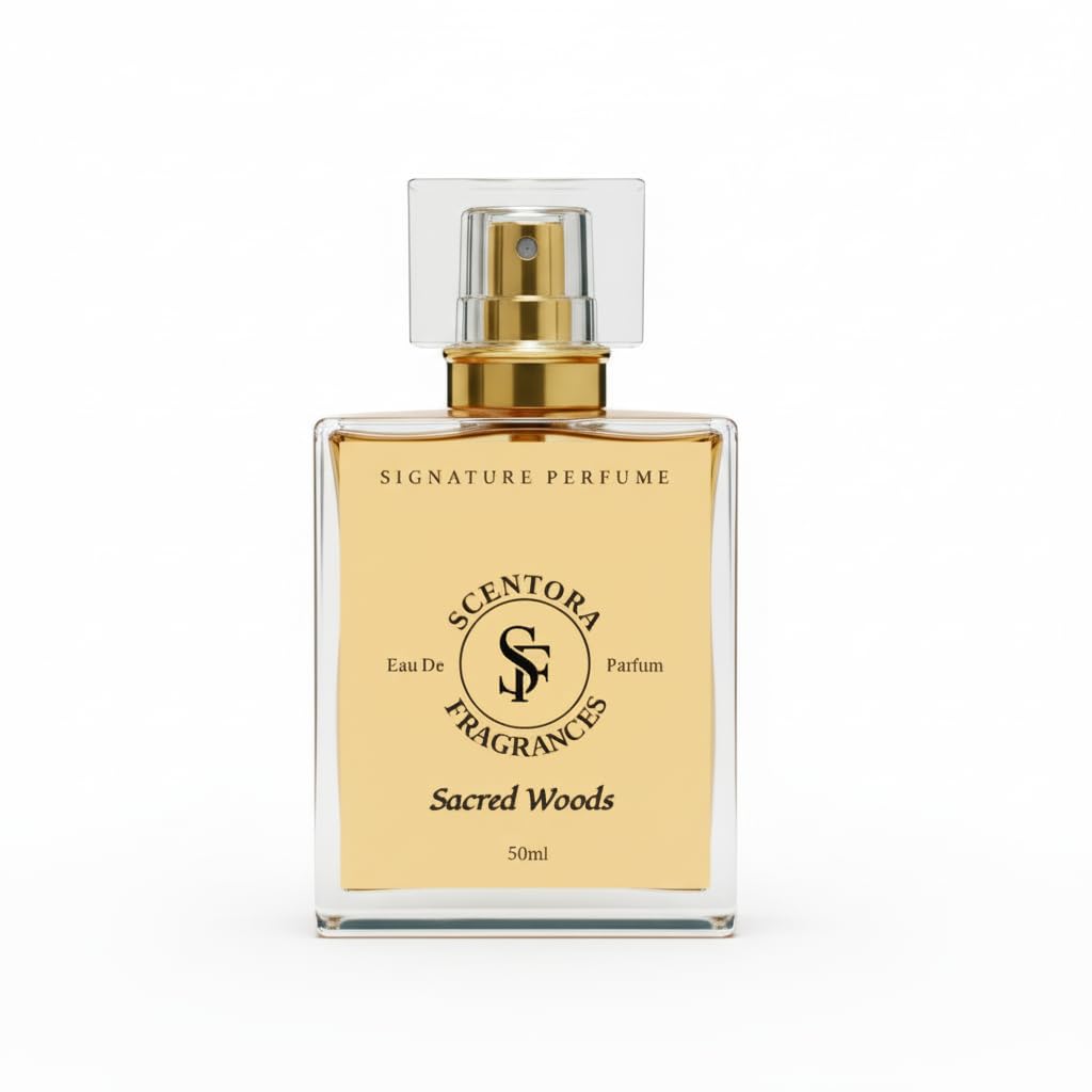 Scentora Fragrances Sacred Woods 50ml Extrait De Parfum | Unisex Long Lasting Luxury Perfume | Premium Sandalwood & Cedar Intense Fragrance | Ideal for Gifting