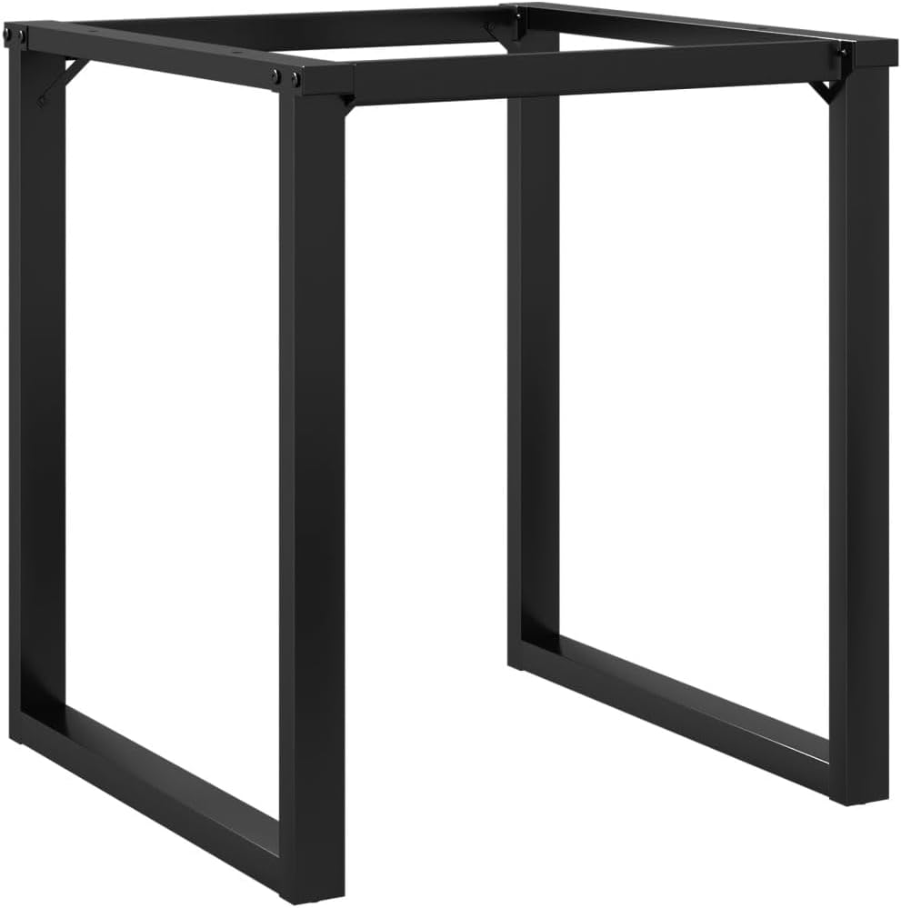 vidaXL Gambe tavolo O acciaio 70x70cm nero